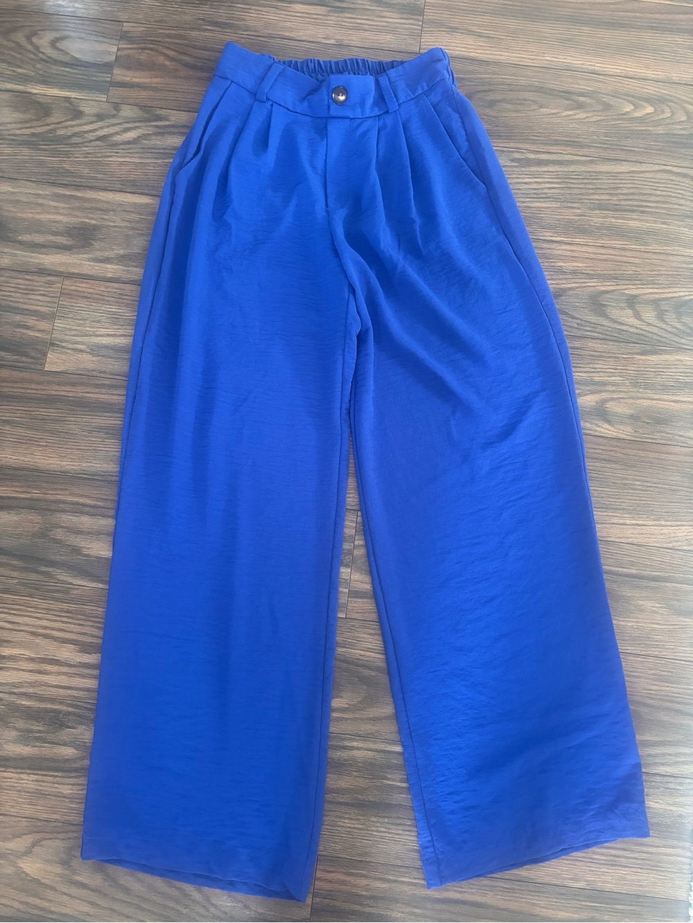 Blue Elastic Waist Pants